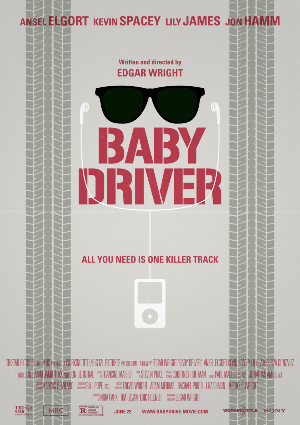 Cartel minimalista de "Baby Driver".