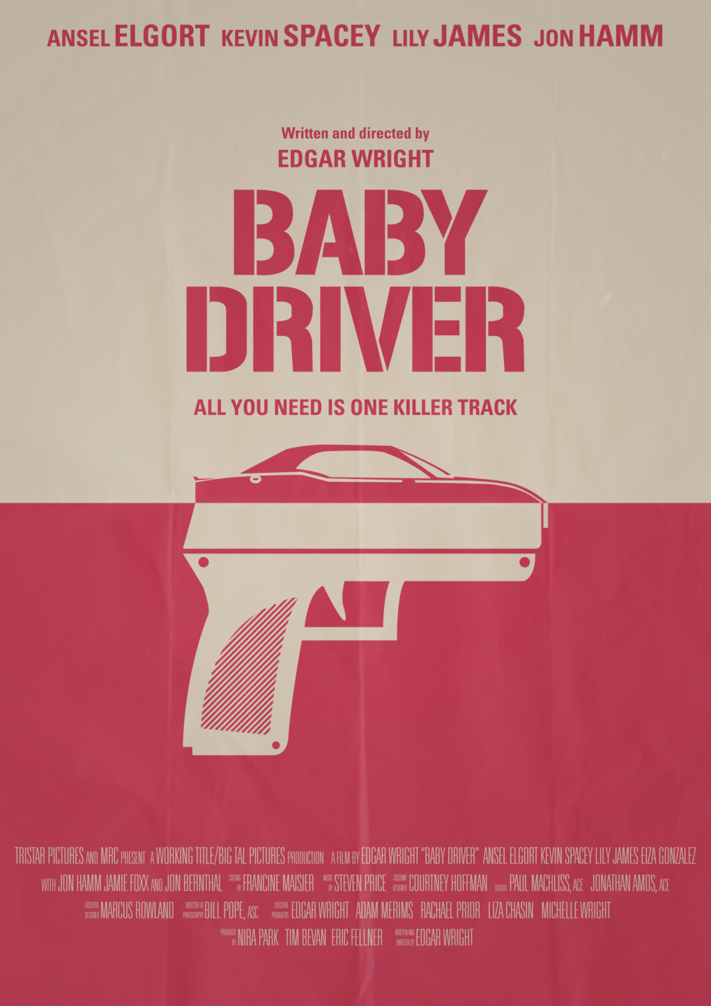 Cartel minimalista de "Baby Driver".